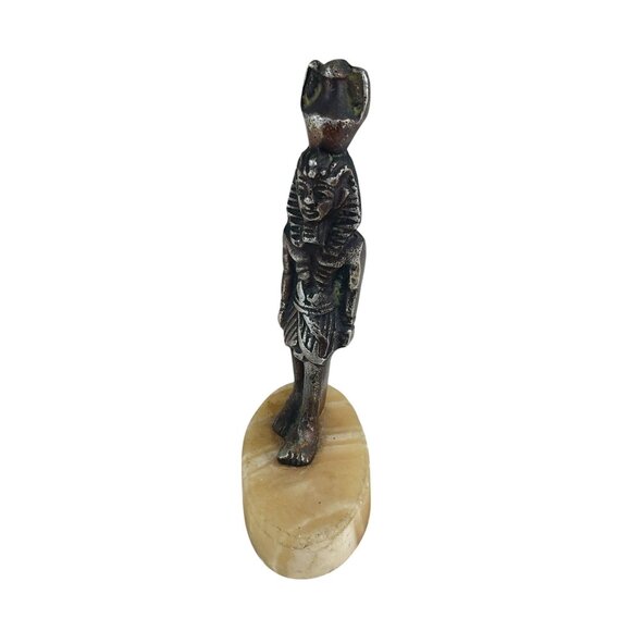 Ancient Egyptian Style Figurine With Stone Base Vintage - Picture 5 of 10
